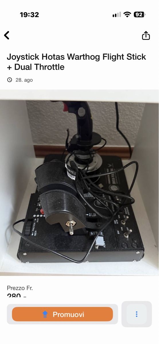 Controller: Thrustmaster HOTAS Warthog  Flight Stick + Dual Throttle  – Gebraucht aus Agno von ins_2sps
