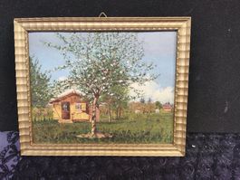 PETITE HUILE SIGNÉE SUR PANNEAU