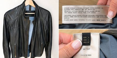 Massimo Dutti Men's Leather Biker Jacket  Size L (Black)