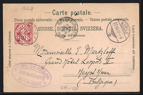 Cartoline postali: Lithographie Lac Léman, Vue panoramique – Usato da Berlin venduto da bartko-reher 1