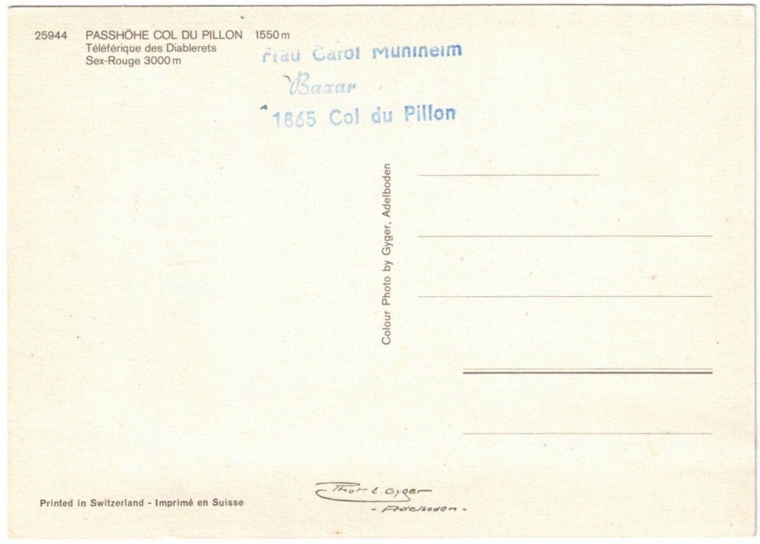 Cartes postales: Col du Pillon - Télècabine / Gondelbahn – D'occasion à Binningen par Mountainrider 1