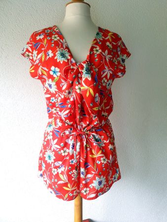 OVERALL VON EMA BLUE'S PARIS XS FLORAL HOSE JUMPSUIT TOP