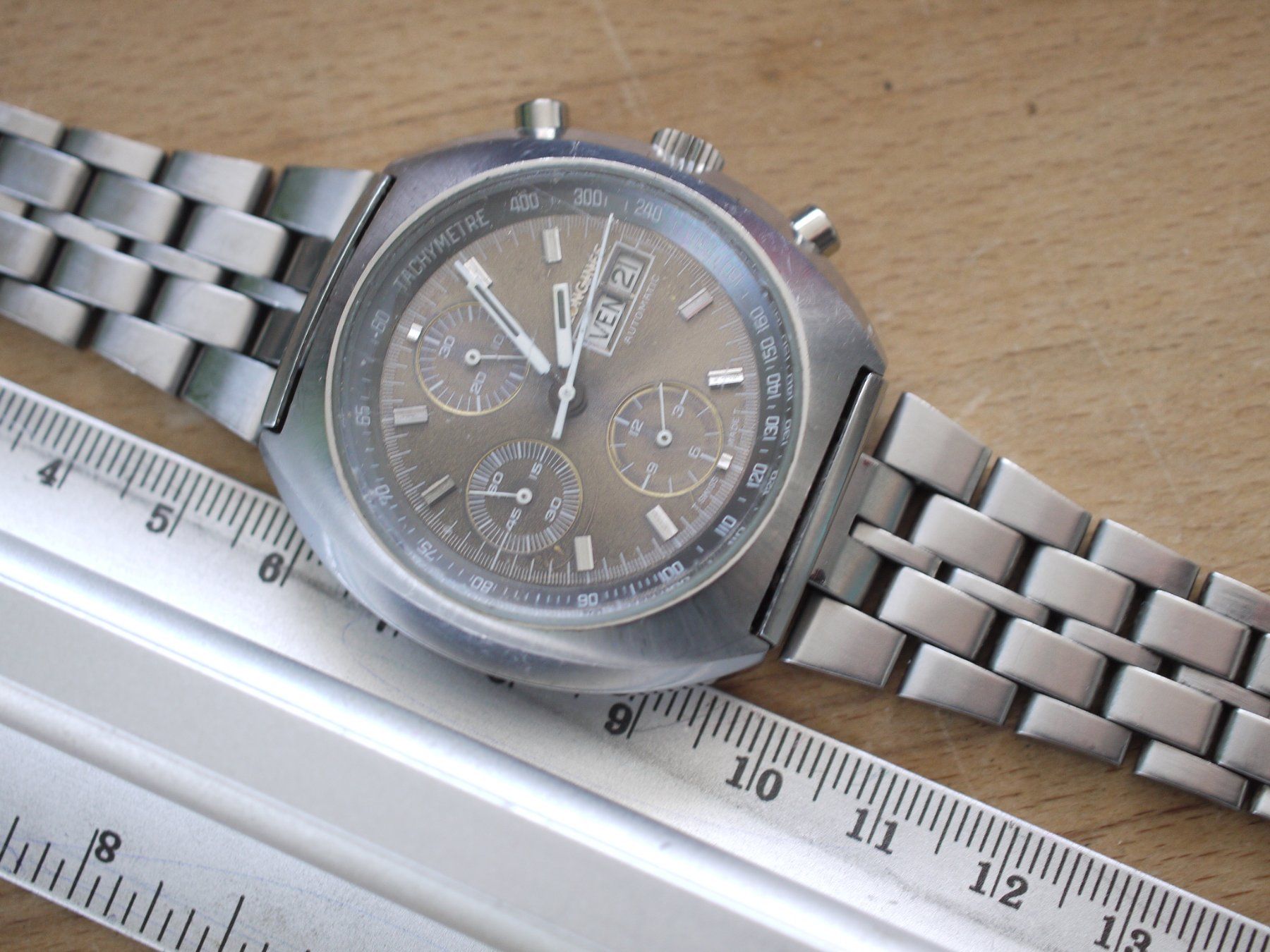 Longines Orologi: Longines Chronograph Automatic Valj. 7750 Zifferblatt Kafe – Usato da Gross venduto da Retro20 6