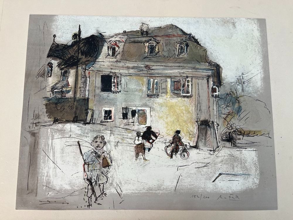 Grafica & Litografie: HANS FALK LITHOGRAPHIE SIGNIERT NUMMERIERT – Usato da Gersau venduto da grafik-kunst