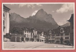 Schwyz Hauptplatz - Fotokarte ca. 1930