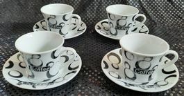 COFFEE Vintage Espresso Tassen + Teller
