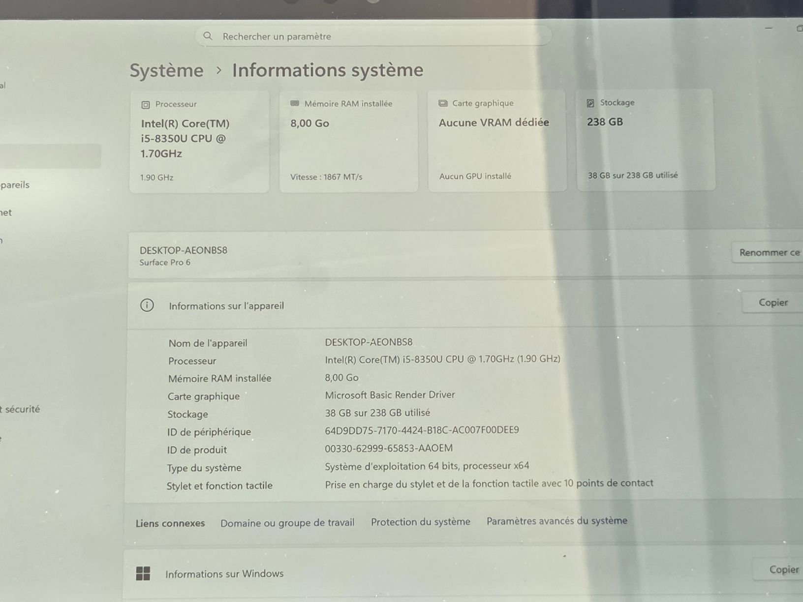 Microsoft Tablettes PC: Tablette Microsoft Surface Pro 6 – D'occasion à Riaz par gre_dh62 1