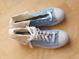 Neuw. Stoff-Bindeschuhe - hellblau - Gr. 39