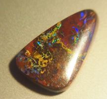 🔥 Boulder Opal Edelstein, rot/blau, Top Schliff, Rarität...