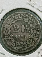 2 Fr. 1875 B , Schweiz, Silber