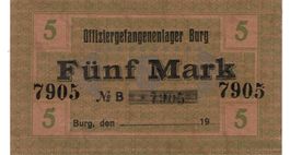 Burg Gefangenenlager 5 Mark Nr.B7905 ohne Datum VZ++-UNZ