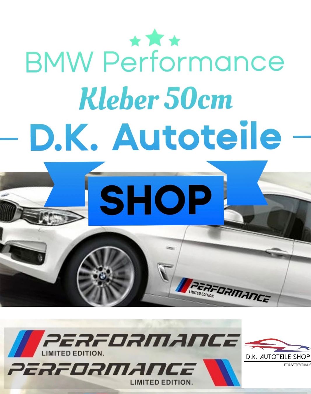 Aufkleber: BMW M Performance Kleber 50 cm Lang Schwarz NEU  2er Set – Neu und originalverpackt aus Balsthal von D.K.Autoteile8