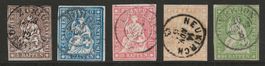 1959/60 : Strubel Nr. 22G - 26G mit Vollstempel
