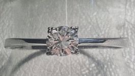 Solitärring Weissgold Gr. 56