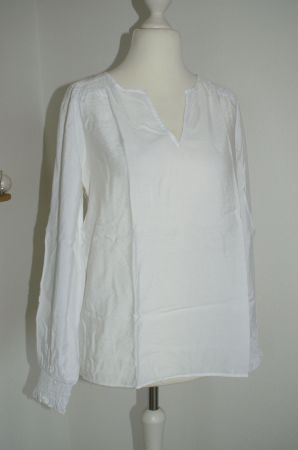 lässige schlichte Bluse, langarm, Gr. 36/38, in offwhite