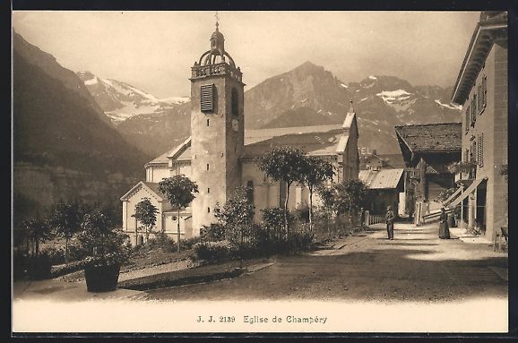 Cartes postales: AK Champery, Eglise – D'occasion à Berlin par bartko-reher