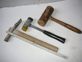 Hammer-Set: Gummihammer, Holzhammer & Gipser Spitzhammer