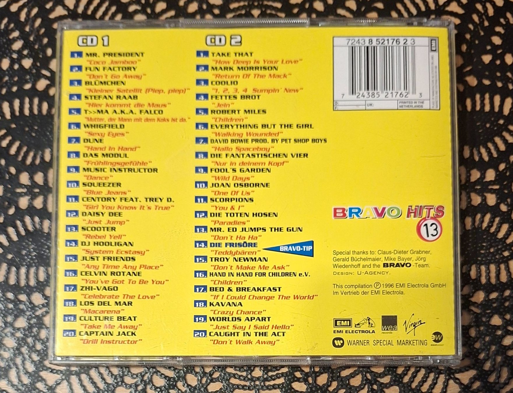 CDs: Bravo Hits 13, Doppel CD, 1996, Hit Compilation, Sampler – Gebraucht aus Amriswil von Celini3 1