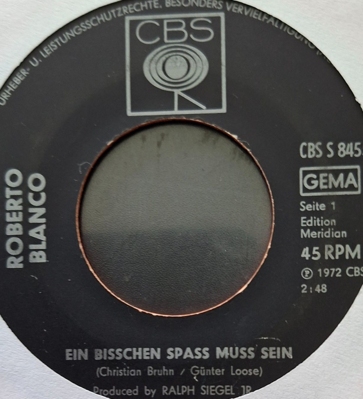 Dischi in vinile: Vinyl-Single Roberto Blanco - ein bisschen Spass muss sein – Usato da Langenthal venduto da Modo39