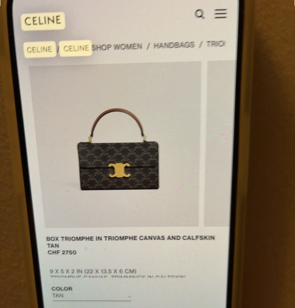 Celine Sacs femmes: Céline sac box triomphe  – Neuf (Voir description) à Delémont par Dolcegera22 8