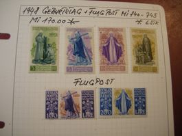 ITALIA 1948 GEBURTSTAG + FLUGPOST, Mi 740.45, */FALZ, 8 stk