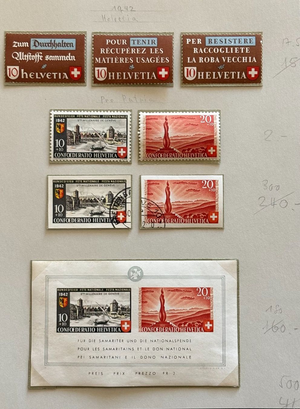 Tutti i francobolli: BRIEFMARKEN HEVETIA 1942 – Usato da Ostermundigen venduto da Heavenmaus75