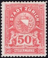 50 Rp. Fiskalmarke von der Stadt ZÜRICH