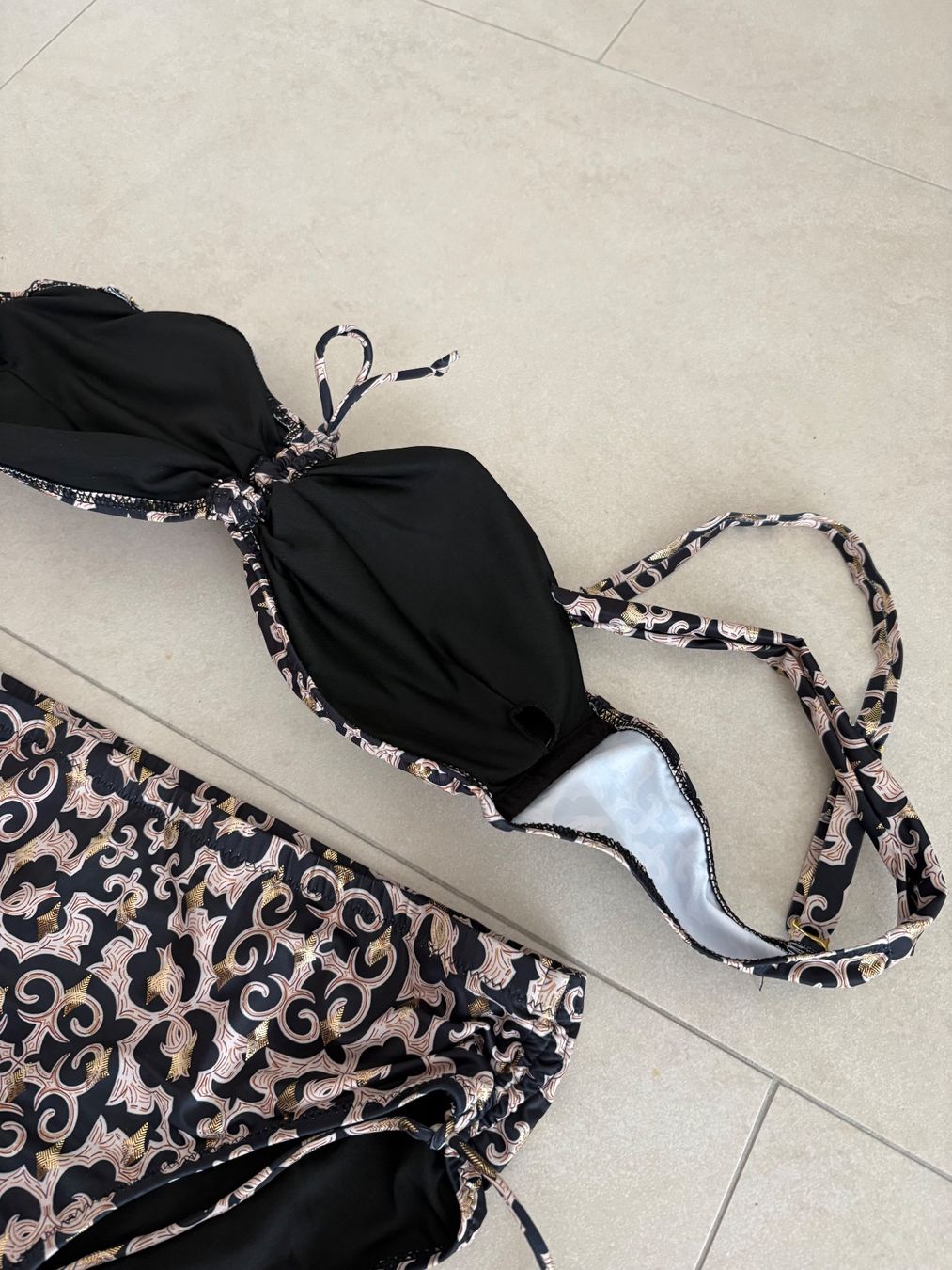 Badekleider & Bikinis: Bikini Damen gemustert Grösse 40 neu schwarz – Neu (gemäss Beschreibung) aus Basel von Tierschutz-Flohmi 2