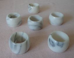 Serviettenringe aus Kunststein marmoriert 6 Stk.