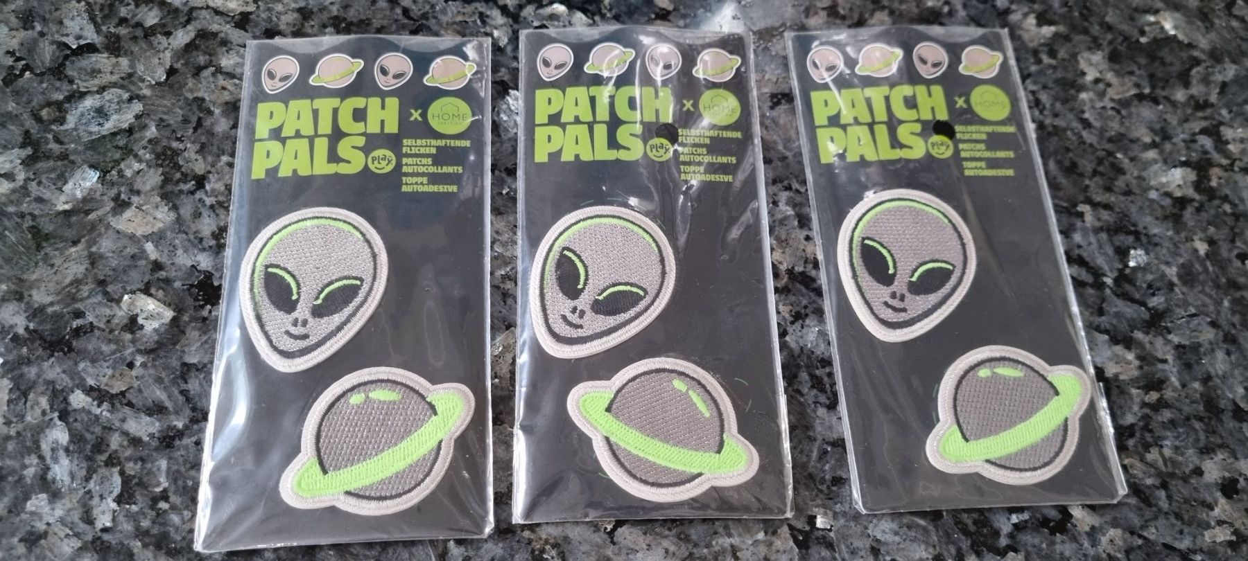 Patch Pals Aufnäher Set 3 Packungen Alien neu (Neu (gemäss Beschreibung ...