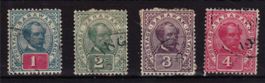 092 ASIEN, SARAWAK 4 Stk ⊙, Werte 1, 2, 3, 4