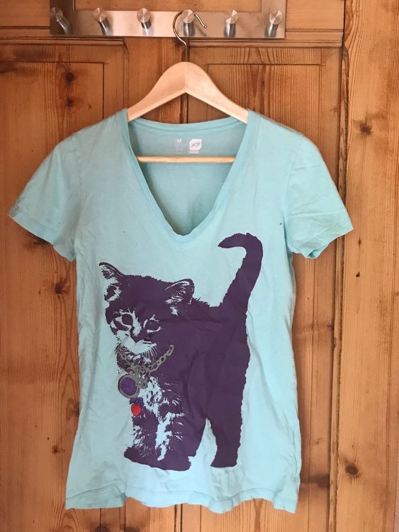 t shirt katze tasche