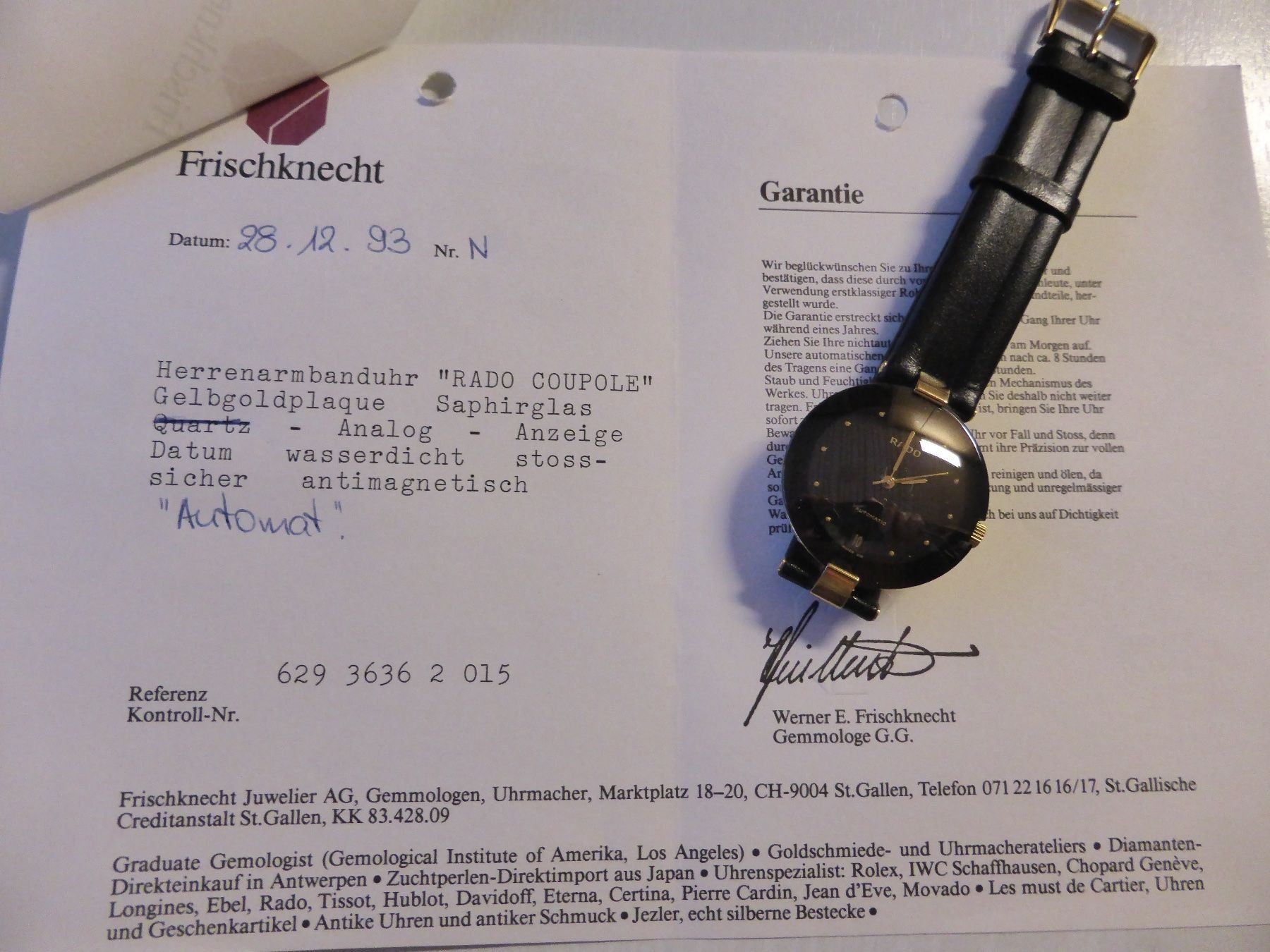 Rado Orologi: RADO AUTOMATIK La Coupole – Usato da Lyss venduto da liquidpalladium
