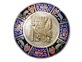 Vintage Brosche 925 Silber, Hersteller PMD Peru,  Emaille