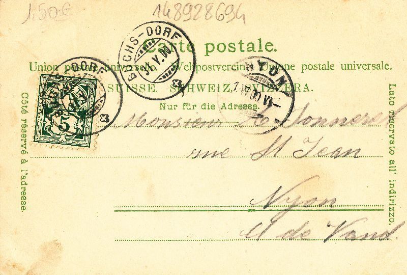 Cartoline postali: Buchs Werdenberg - Gruss aus Litho 1900 – Usato da Emmenbrücke venduto da teestube 1