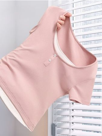 NEUES T'shirt Baumwolle altrosa weiss Gr. XS - 226356