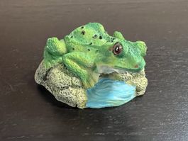 Dekorative Frosch Figur, liebevoll bemalt