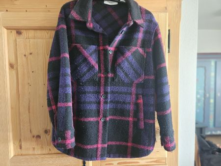 Gerry Weber Wolljacke kariert lila schwarz