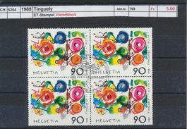 1988 "Tinguely", Viererblock, ET - Stempel