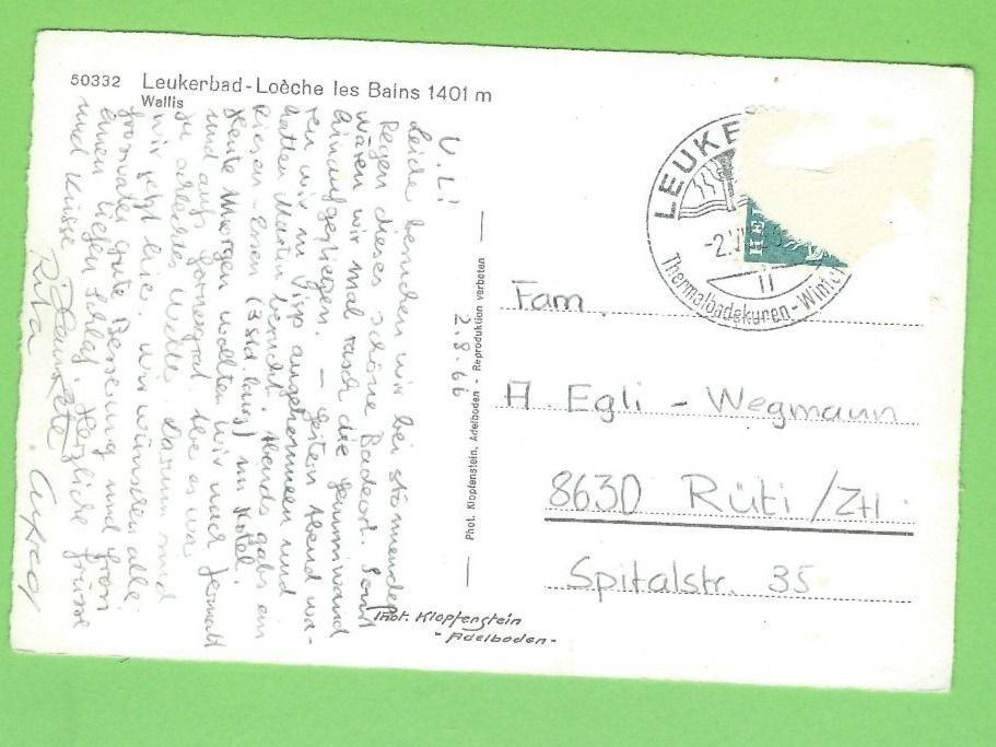 Cartoline postali: Leukerbad – Usato da Zürich venduto da t24_de 1