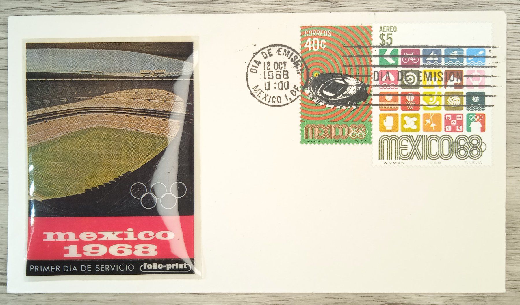 Tutti i francobolli: TR69 Enveloppe + Timbre Mexique 1968 – Usato da Cousset venduto da Patrick_Collections