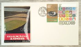 TR69 Enveloppe + Timbre Mexique 1968