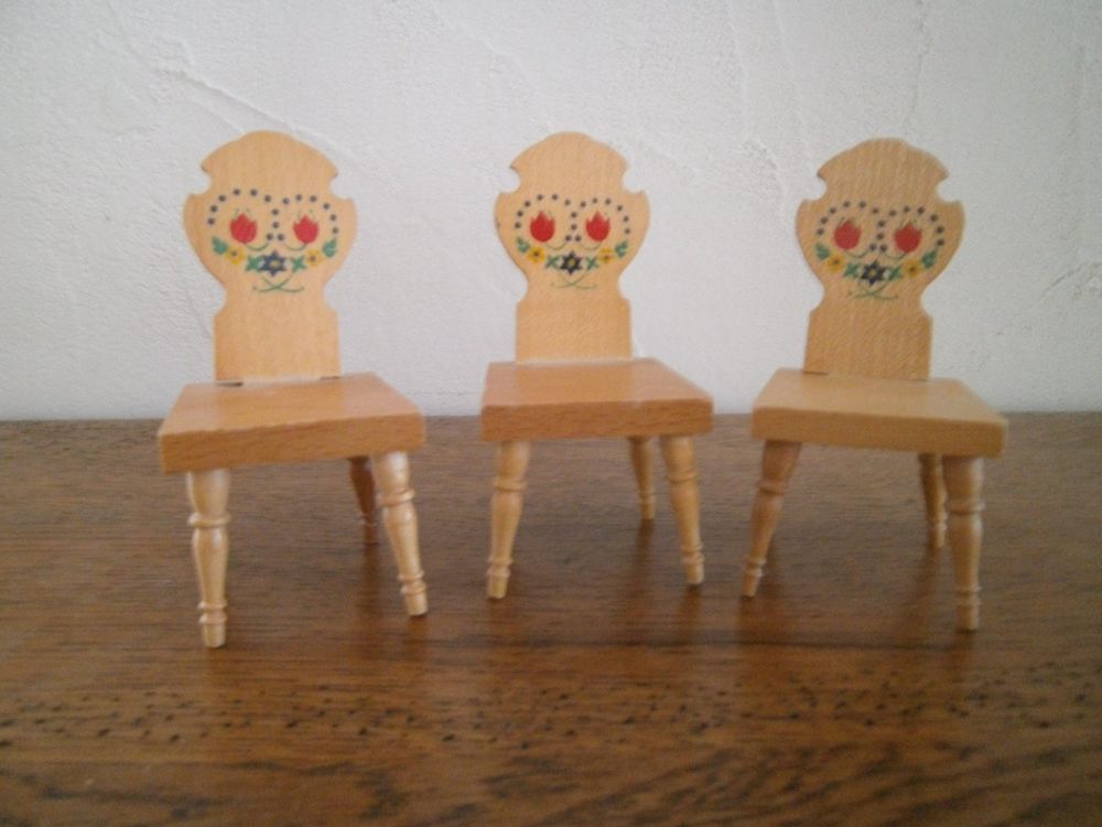 Chaise Miniature Bois 1:12 – Dimensions 48x58mm, Hauteur 65mm – Pour Maison De Poupée