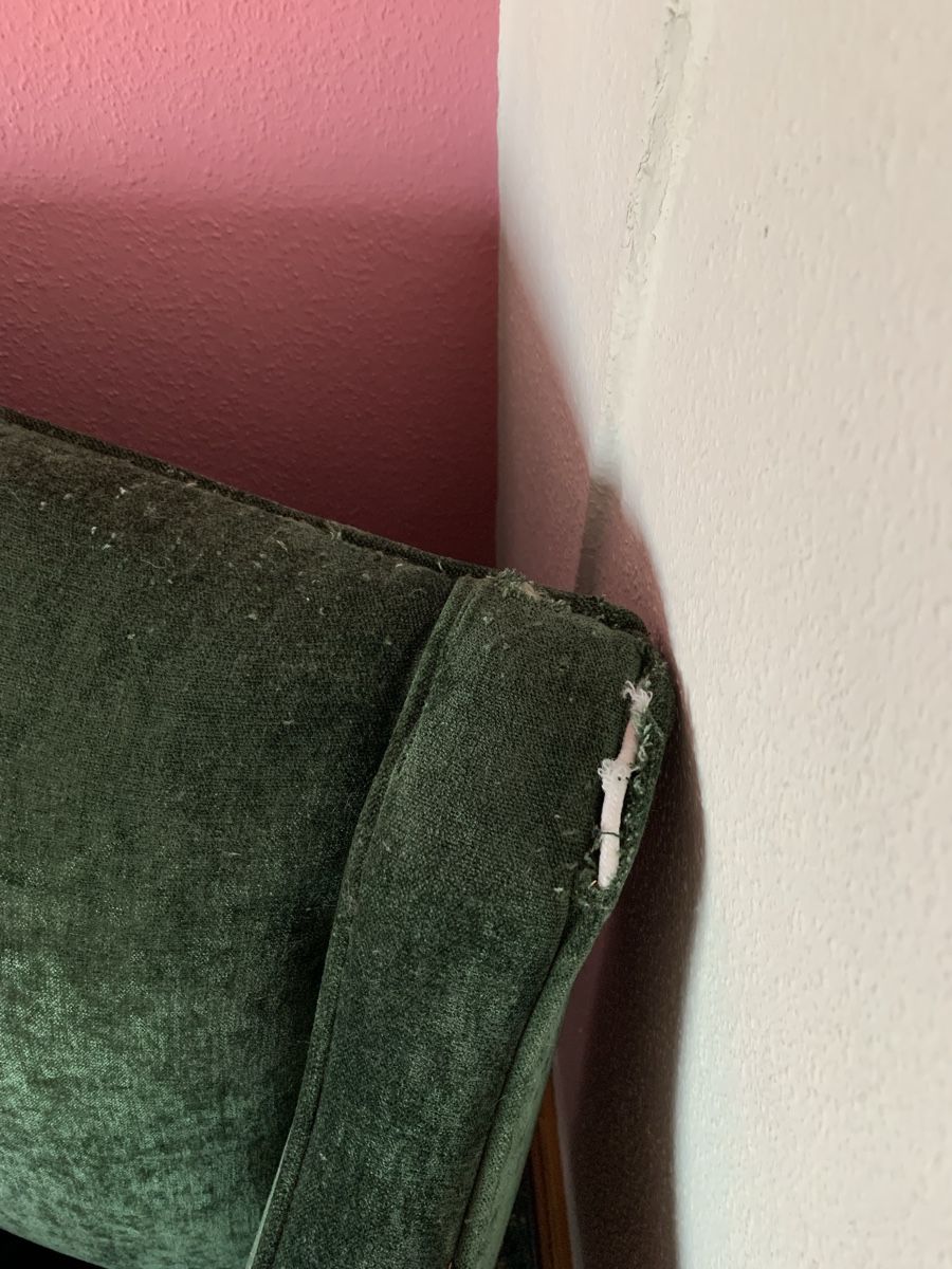 Poltrone: Retro Sessel Grün mit Blumenhocker – Usato da Luzern venduto da deb_dg6g 3