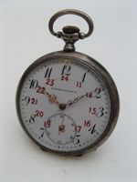 Antike, grosse Silber-Taschenuhr, funktioniert sehr gut!