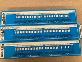 3er Set Märklin H0 4207, 4208,4209 Doppel-Abteilwagen KPEV