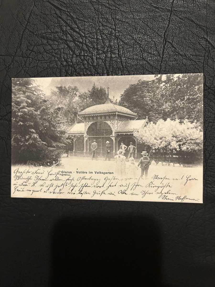 Cartoline postali: Glarus, Volìre im Volksgarten 1906 – Usato da Breganzona venduto da Milesbo