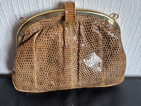 Sac à main vintage Gucci  véritable peau de lézard
