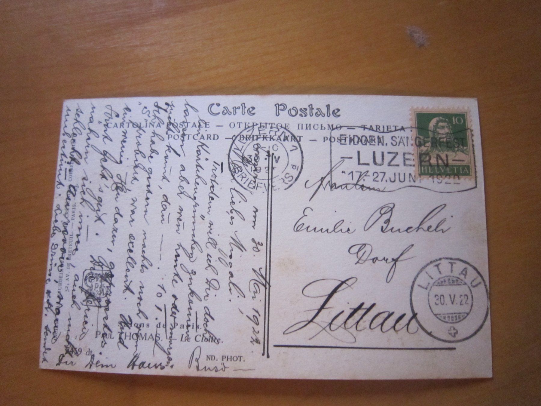 Cartoline postali: No 5 Postkarte 1922 der Kloster – Usato da Gordola venduto da Polentaefung 1