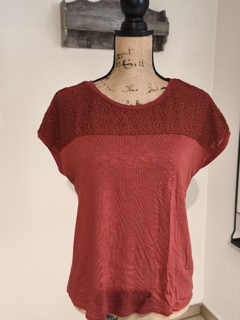 Street One T-Shirt Damen Grösse 36 rot Spitze Vianna